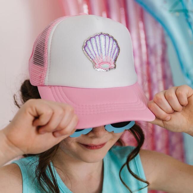 Seashell Patch Hat, Pink - Hats - 2