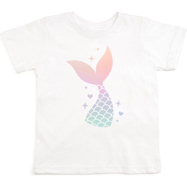 Mermaid Tail Ombre Short Sleeve Shirt, White - Sweet Wink Tops | Maisonette