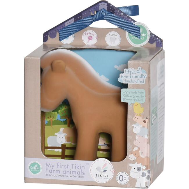 Horse Natural Organic Rubber Teether, Rattle & Bath Toy - Bath Toys - 4