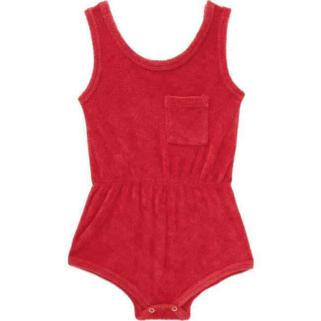 Terry Cloth Seaside Playsuit, Tomato
