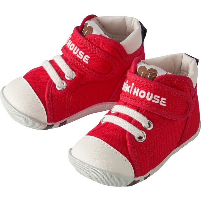 Classic High-Top First Walker Shoes, Red - Sneakers - 1