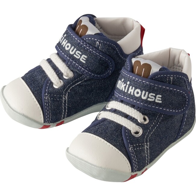 Classic High-Top First Walker Shoes, Indigo - Sneakers - 1