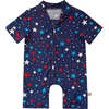 All Star Kid Bamboo Shortie Romper, Blue - Rompers - 1 - thumbnail