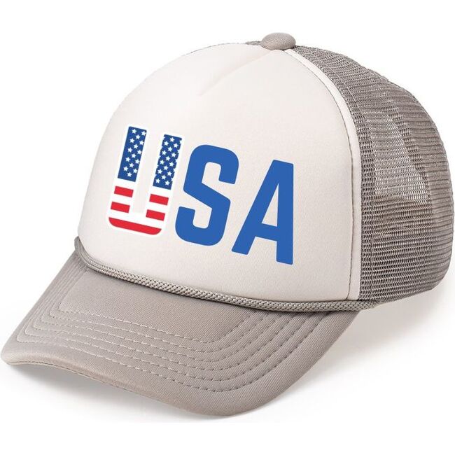 Patriotic USA Hat, Grey