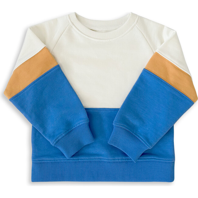 The Organic Colorblock Pullover Sweatshirt, Marine Blue and Necataine Colorblock