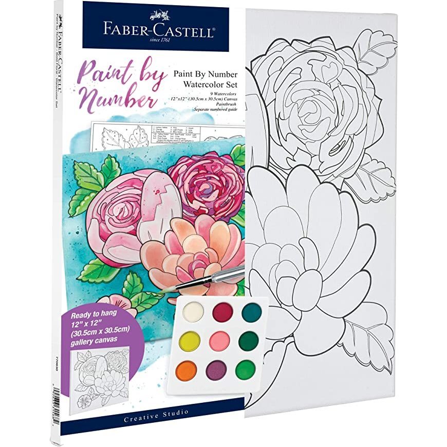 Watercolor Paint by Number Bold Floral - Painting - 1