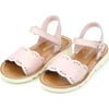 Ella Scalloped Sandal, Pink - Sandals - 1 - thumbnail