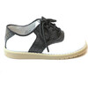Luke Two Tone Leather Saddle Shoe, White/Black - Lace-Ups - 2