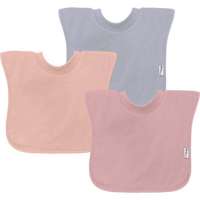 Stay-Dry Pull-Over Bibs Set, Rose (Pack Of 3)