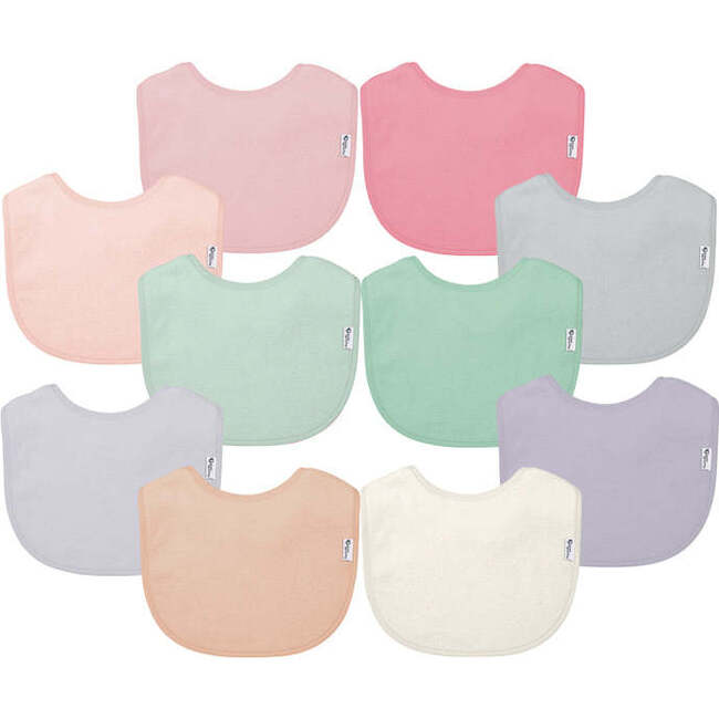 Stay-Dry Everyday Bibs Set, White (Pack Of 10) - Bibs - 1