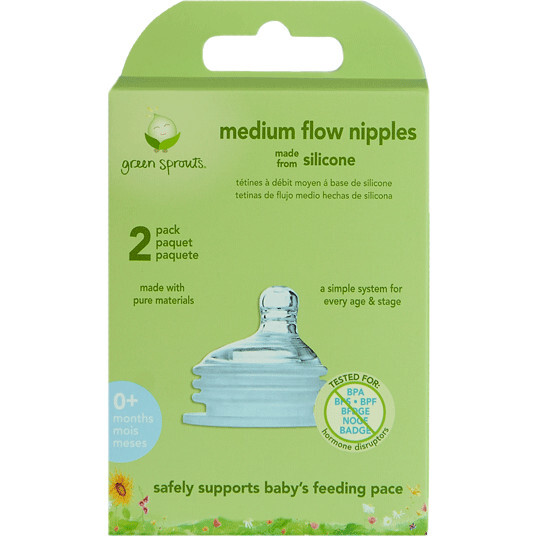 Silicone Medium Flow Nipples, Clear (Pack Of 2)