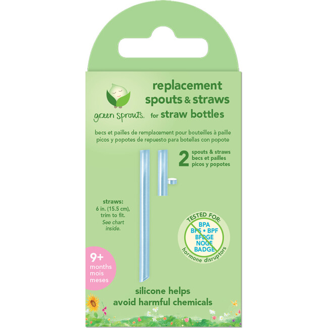Replacement Spouts And Straws For Straw Bottles, Clear (Pack Of 2)