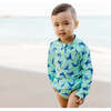 Long Sleeve Zip Rashguard Shirt, Seafoam Sea Lions - Rash Guards - 2