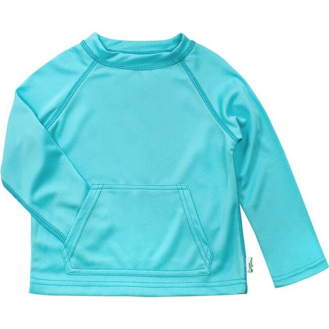 Breathable Long Sleeve Sun Protection Shirt, Aqua - Rash Guards - 1