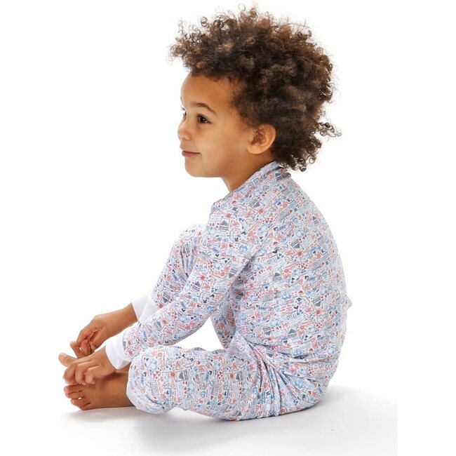 Love Two Piece Pajamas, Blue - Pajamas - 2