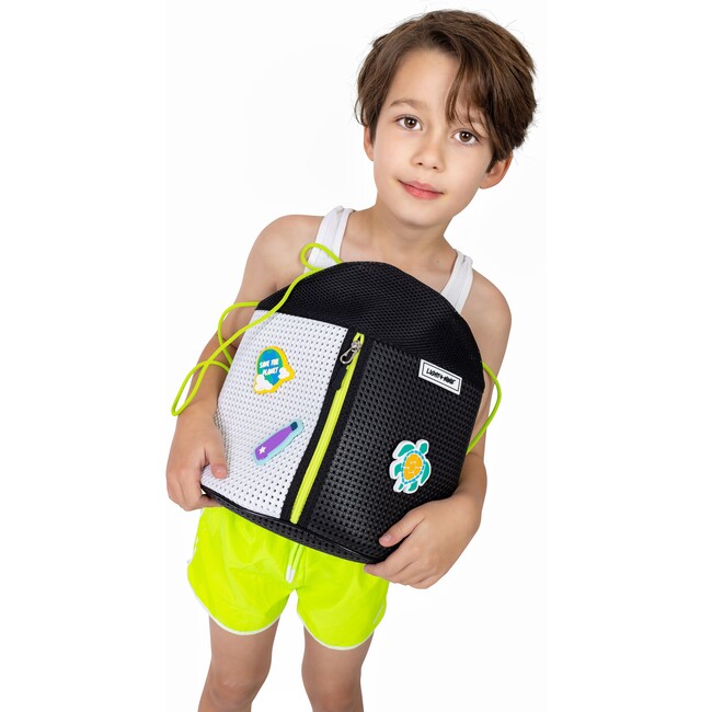Sophy Zippered Sling Backpack, Neon Lime - Backpacks - 2