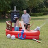 Water Fun Inflatable Pirate Ship Sprinkler Play Center with Air Pump, Beach Balls & Accessories, Red - Pool Floats - 8