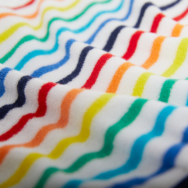 Baby Towel Terry Tank Shortie In Rainbow Stripe, Ivory Bright Rainbow Stripe - Rompers - 3