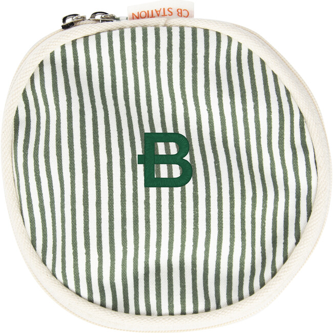 Stripes Circle Case, Myrtle Green - Makeup Bags - 1