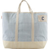 Two Tone Stripes Tote Bag, Clear Sky - Bags - 1 - thumbnail