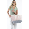 Two Tone Stripes Tote Bag, Rose Tan - Bags - 2