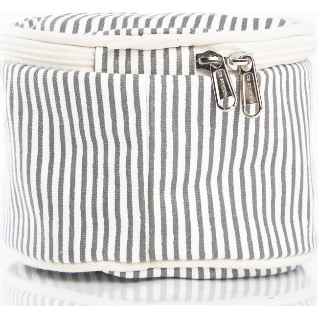 Stripes Circle Case, Gray - Makeup Bags - 3