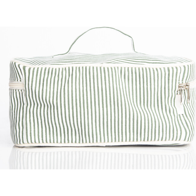 Stripes Train Case, Myrtle Green - Makeup Bags - 3