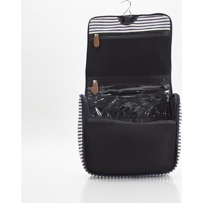 Women's Hanging Travel Kit, Navy Stripes - Bags - 2