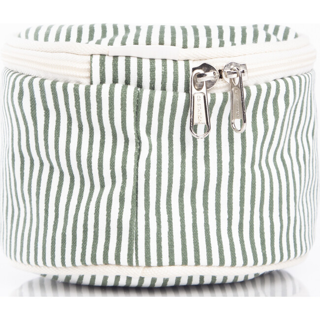 Stripes Circle Case, Myrtle Green - Makeup Bags - 3