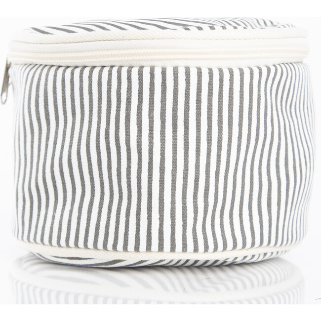 Stripes Circle Case, Gray - Makeup Bags - 4