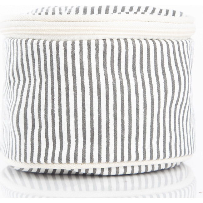 Stripes Circle Case, Gray - Makeup Bags - 5