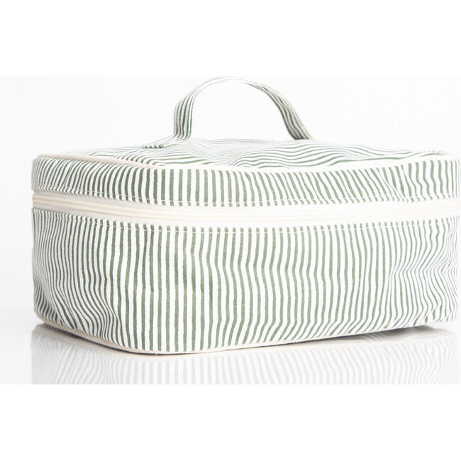 Stripes Train Case, Myrtle Green - Makeup Bags - 4