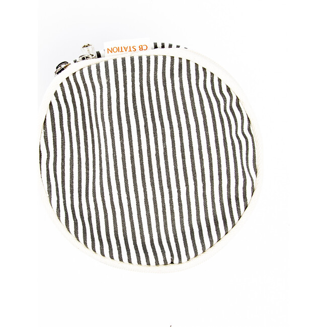 Stripes Circle Case, Gray - Makeup Bags - 6