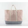 Two Tone Stripes Tote Bag, Rose Tan - Bags - 3