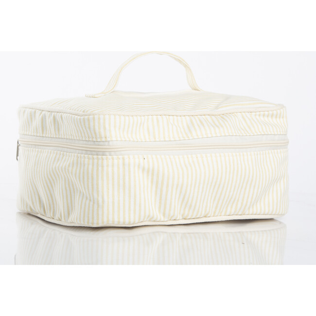 Stripes Train Case, Pastel Yellow - Makeup Bags - 4