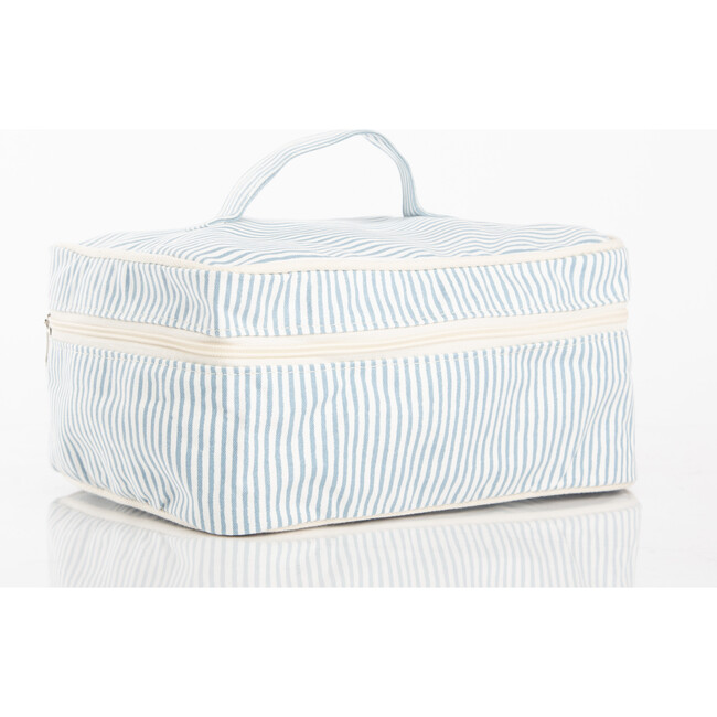 Stripes Train Case, Clear Sky - Makeup Bags - 4