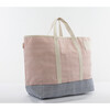 Two Tone Stripes Tote Bag, Rose Tan - Bags - 5