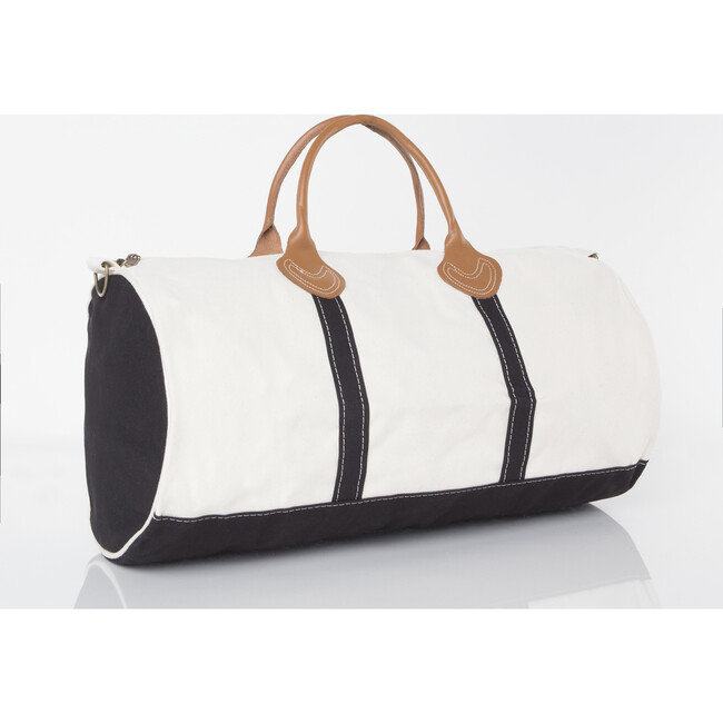 Round Travel Duffle Bag, Black - Bags - 5
