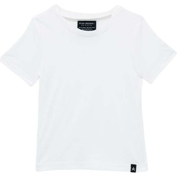 Signature Crew Neck Short Sleeve Tee, Optic White - T-Shirts - 1