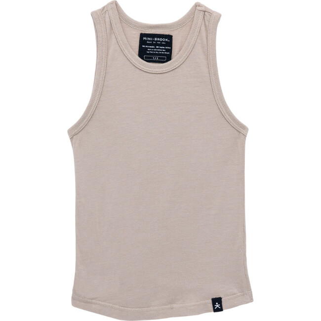 Open Underarm Jersey Tank, Taupe