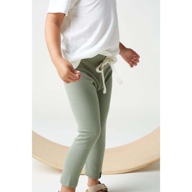 Rib Drawstring Legging, Fern - Leggings - 3