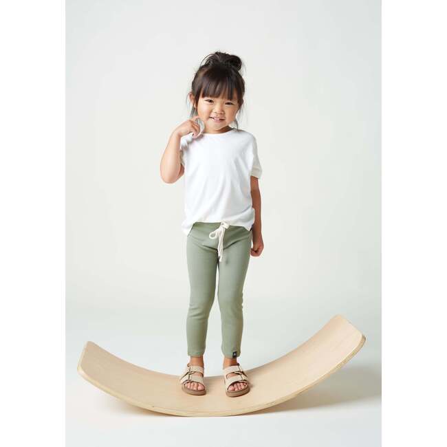 Rib Drawstring Legging, Ecru - Leggings - 3