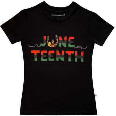 Women's Bamboo Juneteenth T-Shirt, Black - T-Shirts - 1