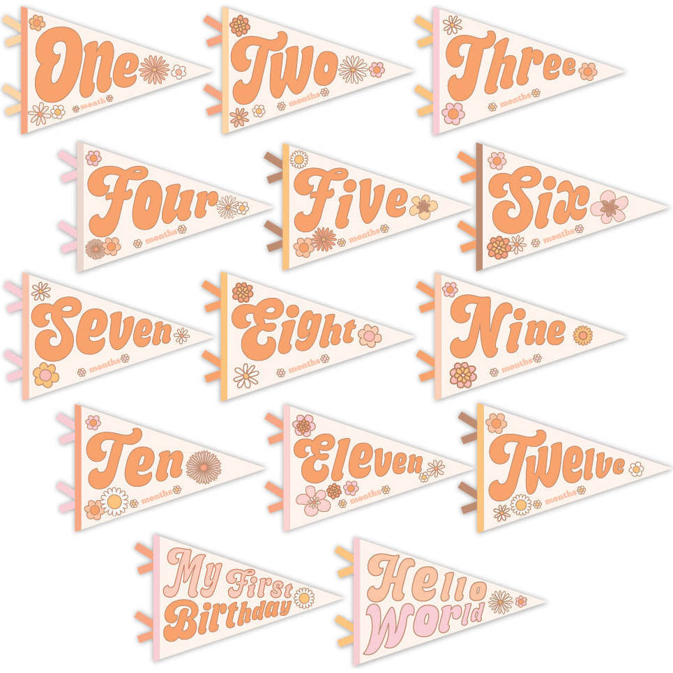 Flower Child Petit Milestone Pennant - Mixed Gift Sets - 1