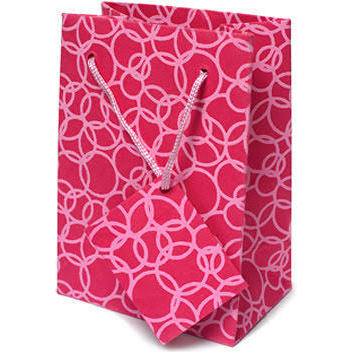 Pink Circles Gift Bags, Set of 6
