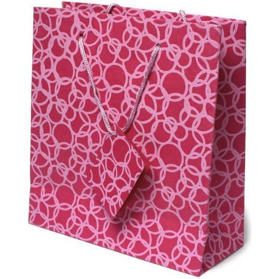 Large Pink Circles Gift Bags, Set of 6