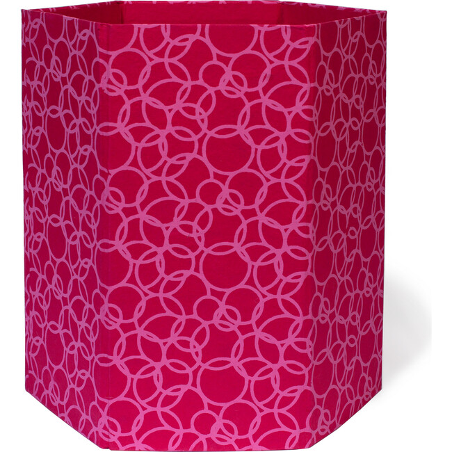 Recycled Cotton Storage Basket, Pink Interlocking Circles