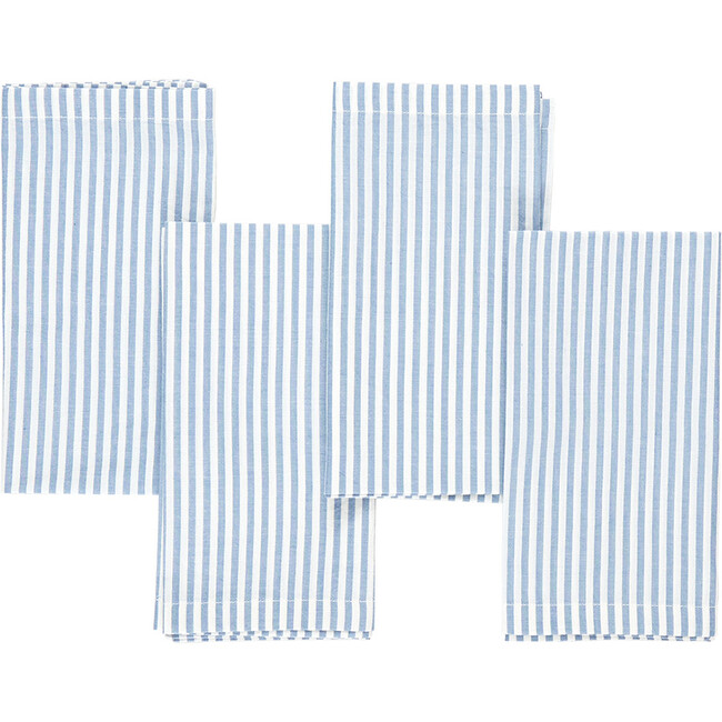 Oversized Printed Napkin Set, Blue Skinny Stripes (Pack Of 4) - Tabletop - 2