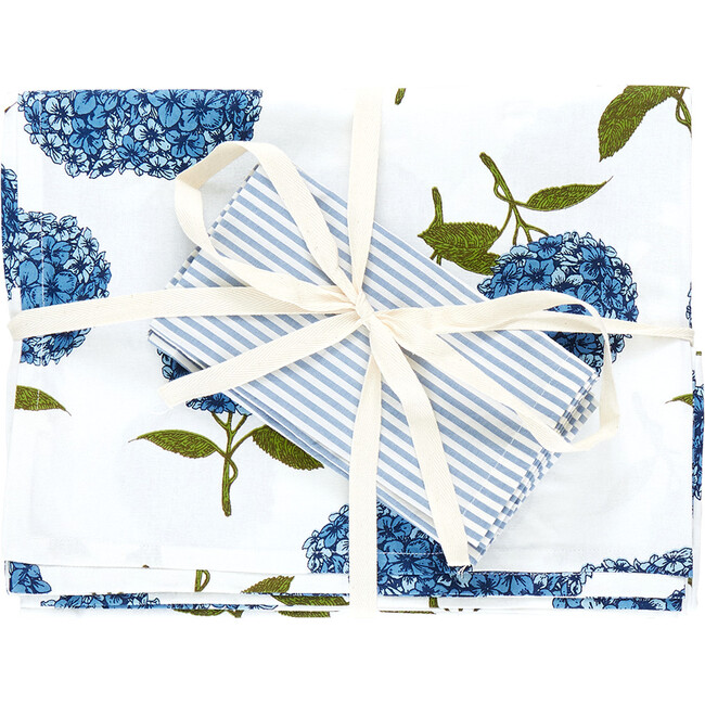 Oversized Printed Tablecloth, Blue Hydrangeas - Tabletop - 2