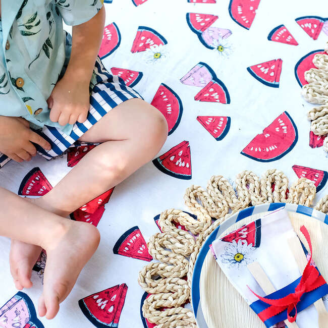 Oversized Printed Tablecloth, Slice of Summer - Tabletop - 5